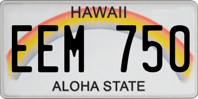 HI license plate EEM750
