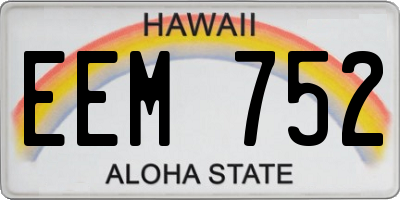 HI license plate EEM752