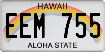 HI license plate EEM755