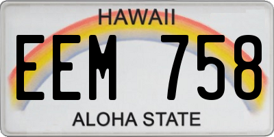 HI license plate EEM758