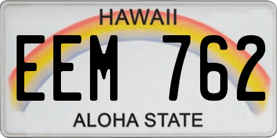 HI license plate EEM762