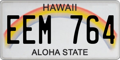 HI license plate EEM764