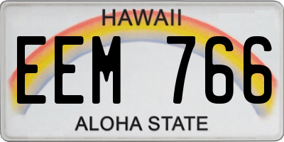 HI license plate EEM766