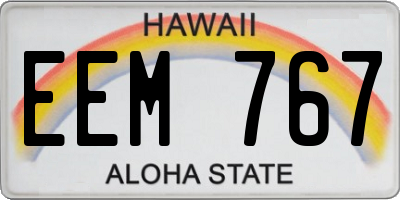 HI license plate EEM767