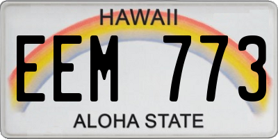 HI license plate EEM773