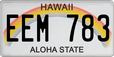 HI license plate EEM783