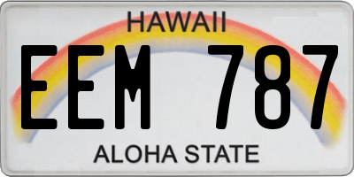 HI license plate EEM787