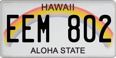 HI license plate EEM802