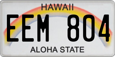 HI license plate EEM804