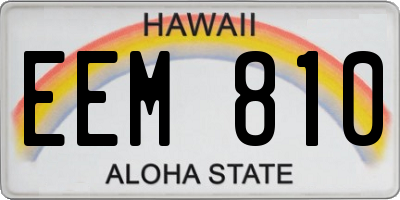 HI license plate EEM810
