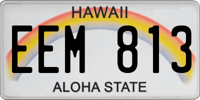 HI license plate EEM813