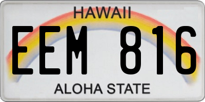 HI license plate EEM816