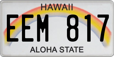 HI license plate EEM817