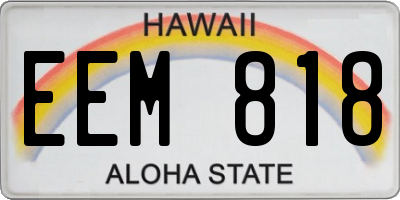 HI license plate EEM818