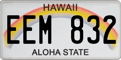 HI license plate EEM832