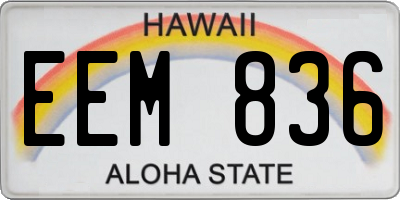 HI license plate EEM836