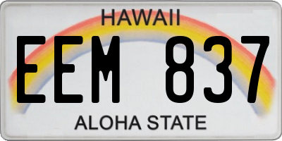 HI license plate EEM837