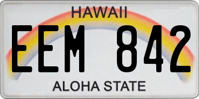 HI license plate EEM842