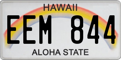 HI license plate EEM844