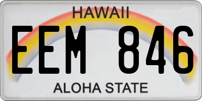 HI license plate EEM846