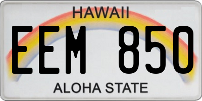HI license plate EEM850