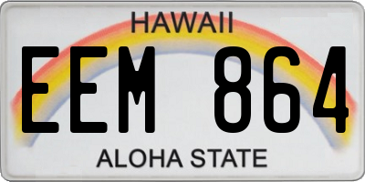 HI license plate EEM864