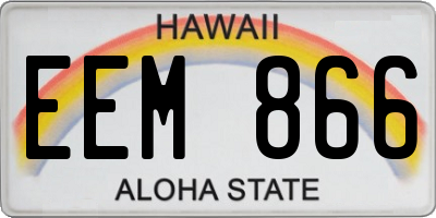 HI license plate EEM866