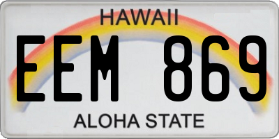 HI license plate EEM869