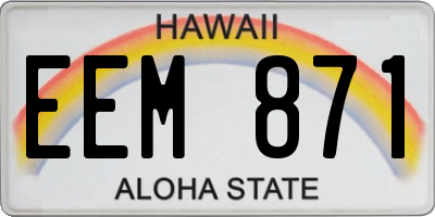 HI license plate EEM871