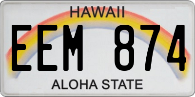 HI license plate EEM874