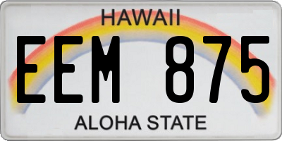 HI license plate EEM875