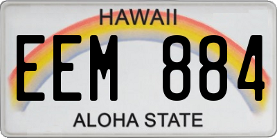 HI license plate EEM884