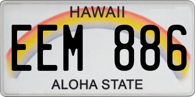 HI license plate EEM886