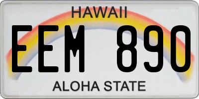 HI license plate EEM890