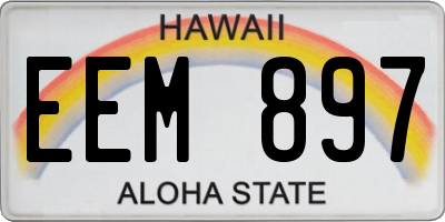 HI license plate EEM897