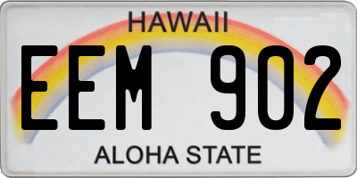 HI license plate EEM902