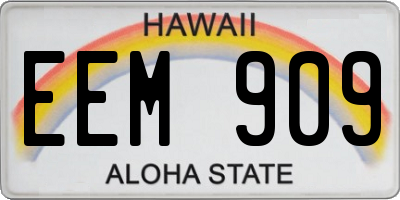 HI license plate EEM909