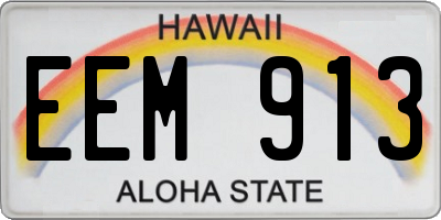 HI license plate EEM913