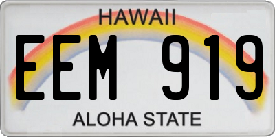 HI license plate EEM919