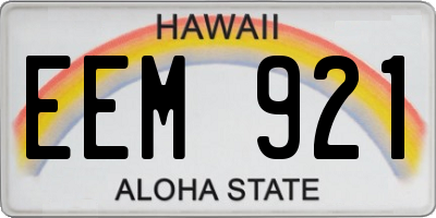 HI license plate EEM921