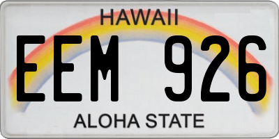 HI license plate EEM926