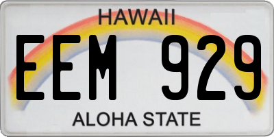 HI license plate EEM929