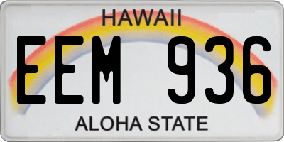HI license plate EEM936