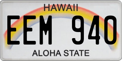 HI license plate EEM940