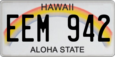 HI license plate EEM942