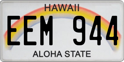 HI license plate EEM944
