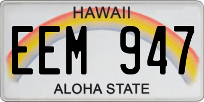 HI license plate EEM947