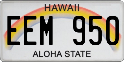 HI license plate EEM950