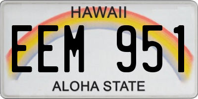 HI license plate EEM951