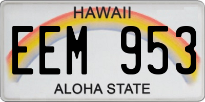 HI license plate EEM953